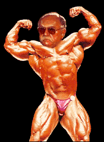 Brimley flexes it.